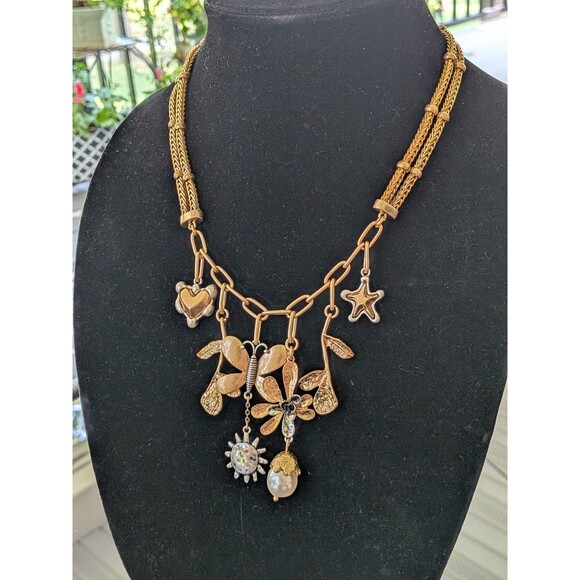 Zara Necklace Women NWT SS25 Butterfly Floral Charms Gold Silver Mixed Metals - Picture 1 of 12